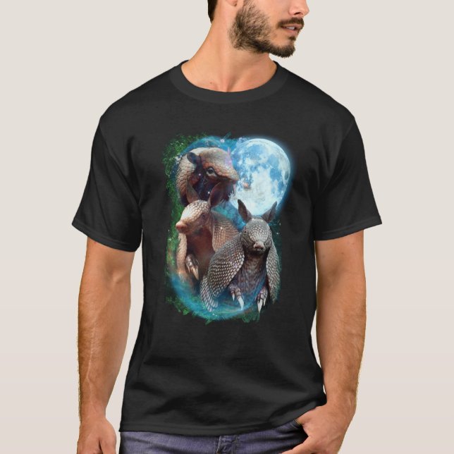 3 Moon Armadillo Anteater Animal T-Shirt (Front)