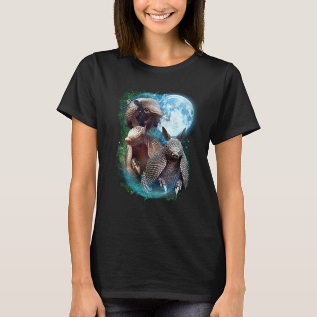 3 Moon Armadillo Anteater Animal T-Shirt (Front)