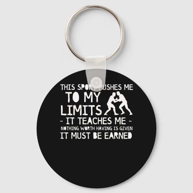 3 MT220918 Wrestling - Wrestling Pushes Limits Not Keychain (Front)