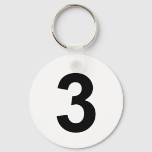 3 - number three keychain