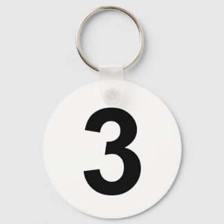 3 - number three keychain