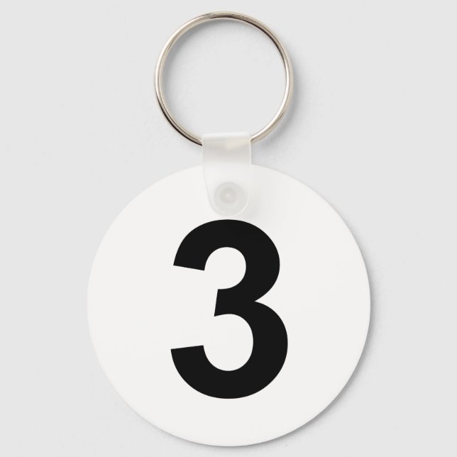 3 - number three keychain (Front)