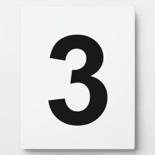 3 - number three plaque