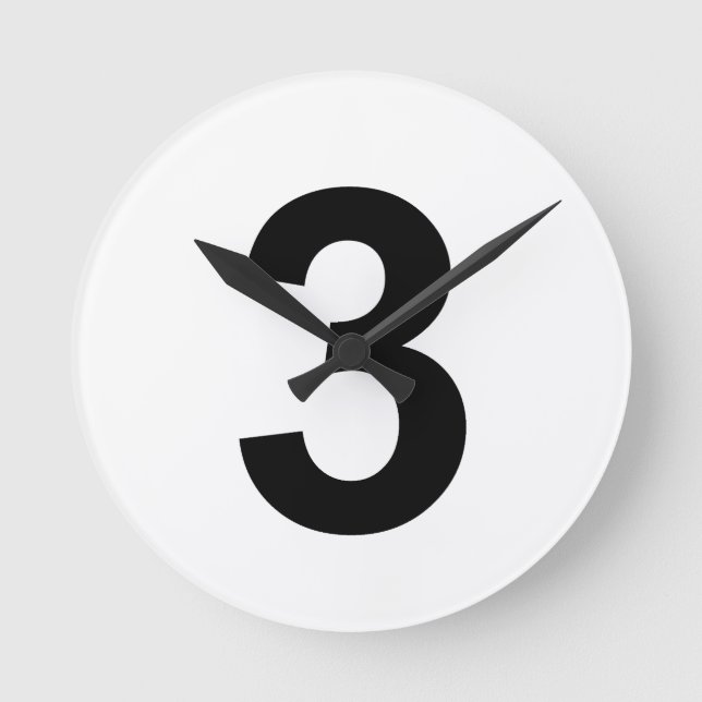 3 - number three round clock (Front)