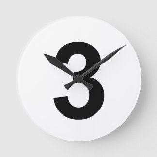 3 - number three round clock
