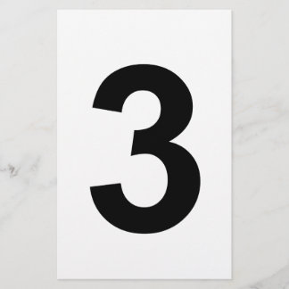 3 - number three stationery