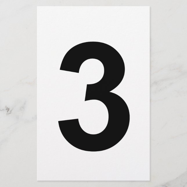 3 - number three stationery (Front)