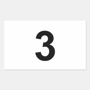 3 - number three sticker