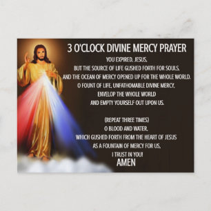 3 O’Clock Divine Mercy Prayer Card