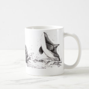3 Orcas Playing Basic Mug