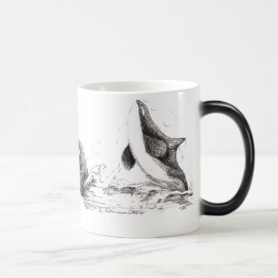 3 Orcas Playing Morphing Mug