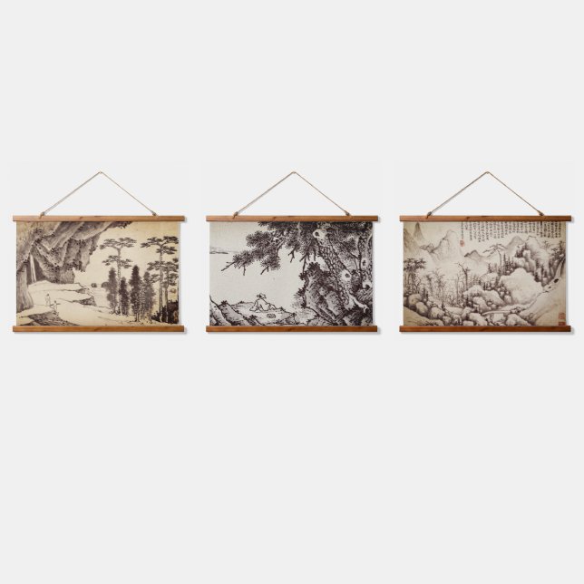 3 Oriental landscapes hanging tapestry (Triple)