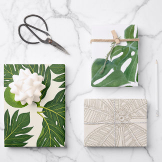 3-Pack Floral wrapping paper