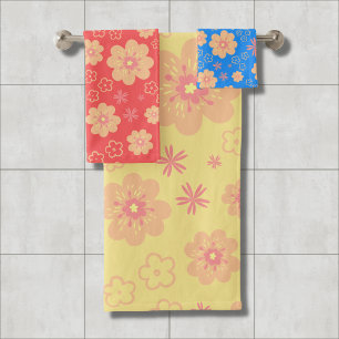 3 Pack Jeu de serviettes colorées à motifs floraux