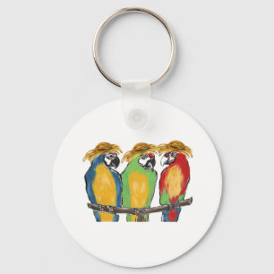 3 Parrots Keychain