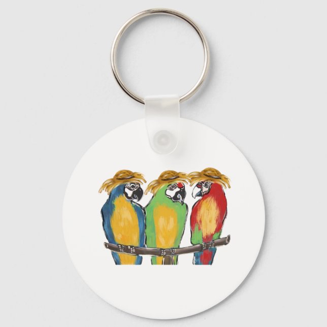 3 Parrots Keychain (Front)
