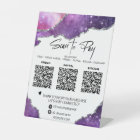 *~* 3 PAYMENTS Tabletop QR  Table Tent AGATE
