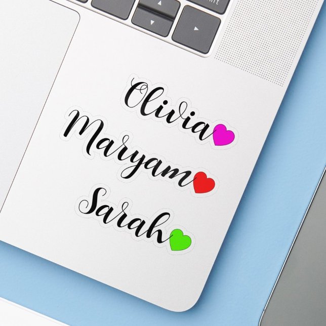 3 PC - Nom avec Stickers Coeur Vinyl Decal (waterproof vinyl stickers
)