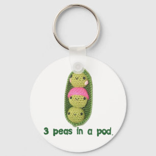 3 Peas in a Pod Keychain