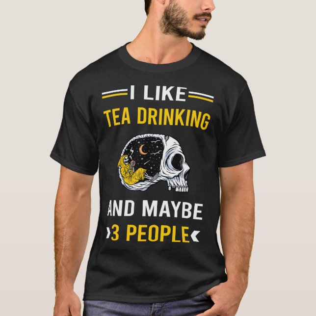 3 People Tea Drinking T-Shirt (Front)