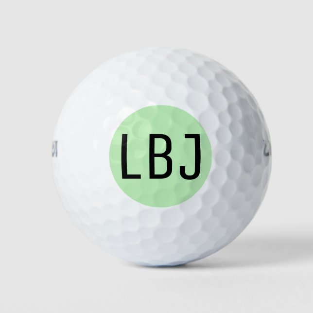 3 Personalized Golf Balls Your Text or Initials (Front)