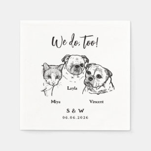 3 Pets Wedding Napkins