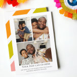 3 Photo and colourful stripped back template<br><div class="desc">Bold Retro Bright Citrus Orange flat cards. Personalized with your own photographs and text from Ricaso .. add your own details to these stunning cards that will make an impression with zesty stripped colours to the back</div>