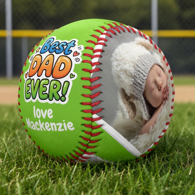 3 Photo and Text Personalized Best Dad Ever Softball (3 Photo and Text Personalized Best Dad Ever Softball
by Ricaso . Father's day gift ideas from child.)