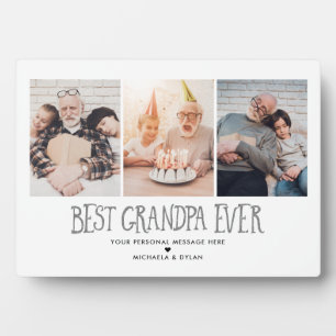 3-Photo Best Grandpa Ever Tabletop Plaque