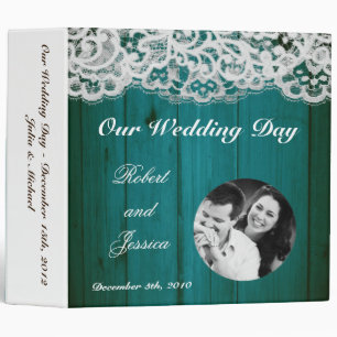 3" Photo Binder Scrapbook Distressed Teal Wood Lac