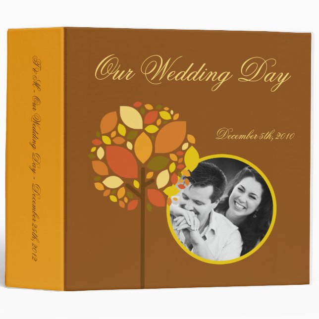 3" Photo Binder Scrapbook Modern Autumn Tree Fall (Front/Spine)
