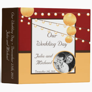 3" Photo Binder Scrapbook Paper Lanterns on Red