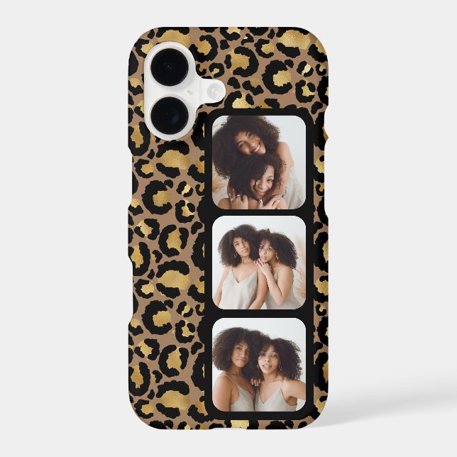 3 Photo Brown And Gold Leopard Print (Back)