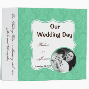 3" Photo Classeur Scrapbook Mint Blanc Damask Lace