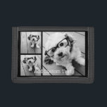 3 Photo Collage 2 Lines of Text -- CAN Edit Black Trifold Wallet<br><div class="desc">A fun way to capture memories and share them with friends. Add 3 photos and your favourite caption to make a cool gift for friends.</div>