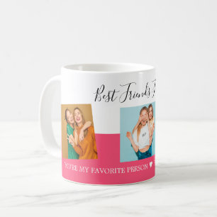 3 Photo Collage Best Friends Custom Text Script Coffee Mug