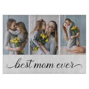 3 Photo Collage Best Mom Ever Cutting Board