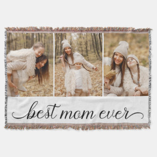 3 Photo Collage Best Mom Ever Throw Blanket