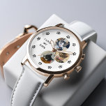 3-Photo Collage Cat Lover Personalized Watch<br><div class="desc">Cats leave paw prints in your heart. 
Display your favourite cat photos with this beautiful personalized watch perfect for the World's Best Cat Mom/Dad.</div>