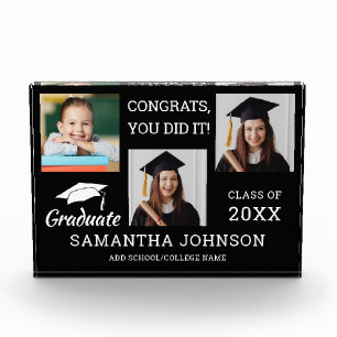 3 Photo Collage Congratulations Grad 2025 Black