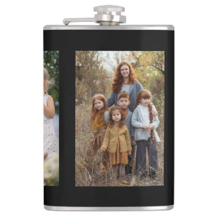 3 Photo Collage custom  Hip Flask