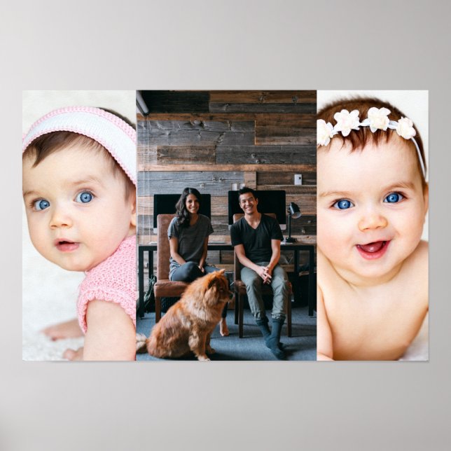 3 Photo Collage Custom Personalized Poster (Front)