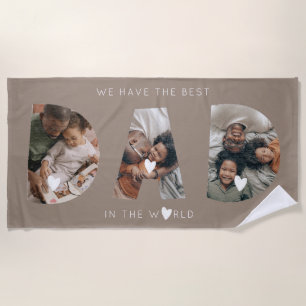 3 photo collage dad beach towel