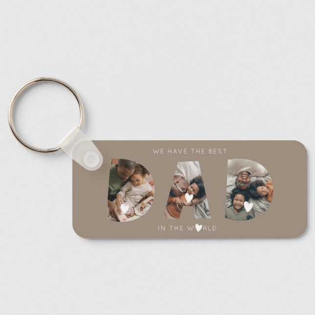 3 photo collage dad keychain (Back)