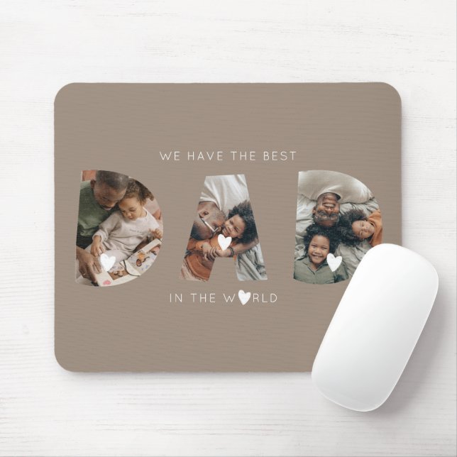 3 photo collage dad mouse pad (With Mouse)