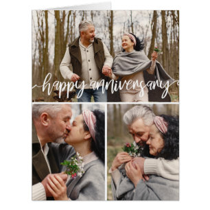 3 Photo Collage de pinceau Script Bonne Anniversai