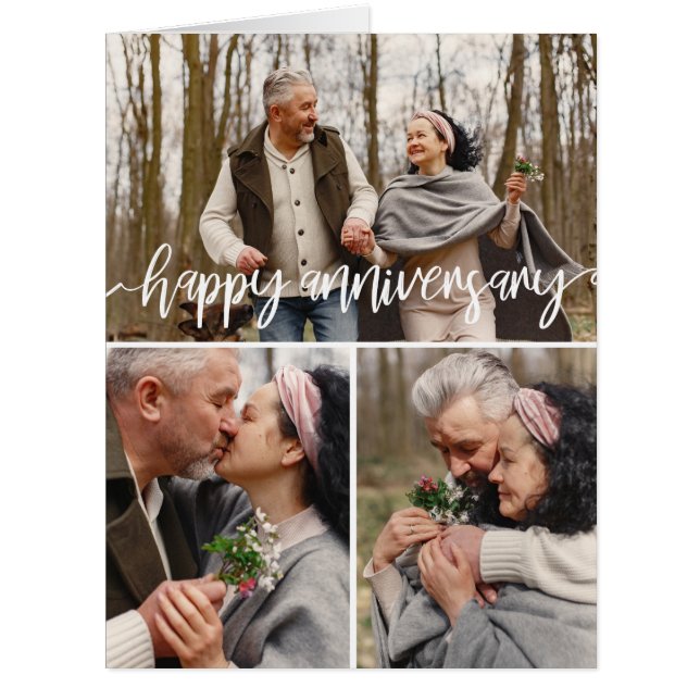 3 Photo Collage de pinceau Script Bonne Anniversai (Devant)