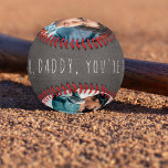 3 photo collage Father's Day Love you Daddy grey Baseball<br><div class="desc">Custom family modern photo grid collage baseball with a personalized casual "Love you,  Daddy,  you're the best!" white typography script over a dark grey chalkboard background.              It can be a cute personalized gift for your dad or grandpa on Father's Day,  Grandparent's Day,  birthday,  Christmas or any other occasion.</div>