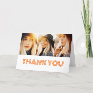 3 Photo Collage Graduation  Thank You Card