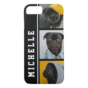 3 Photo Collage Instagram add your name Case-Mate iPhone Case